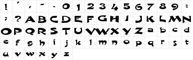 Harquil Ex Regular  glyph index