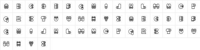 Computer Hollow Regular  glyph index
