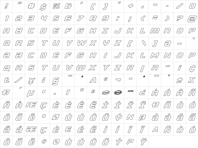 Falcon Punch Outline Outline  glyph index