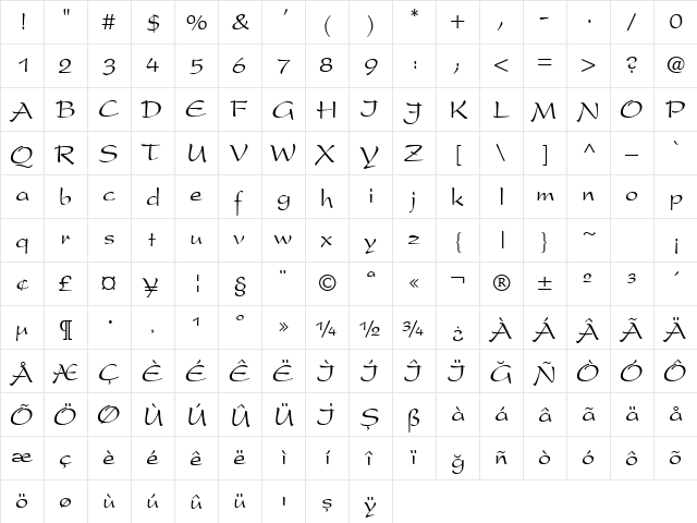 00815 Regular  glyph index