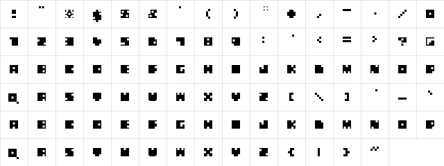 blablabla Regular  glyph index