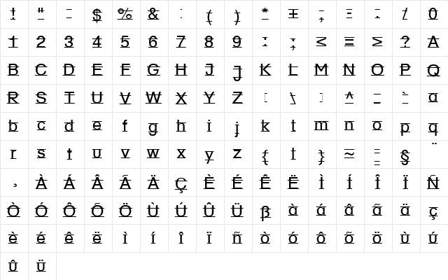 DR BY 2 Normal  glyph index