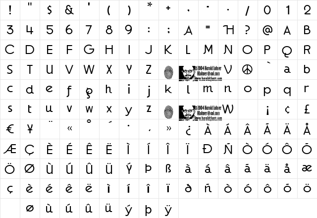 GaumontLight Regular  glyph index