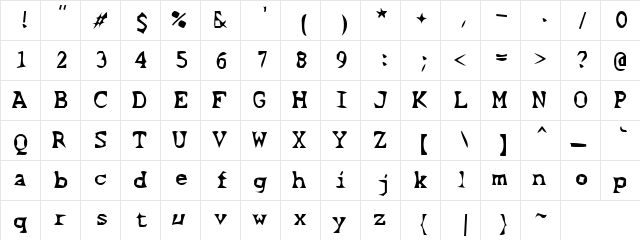 Hidden Beauty Regular  glyph index