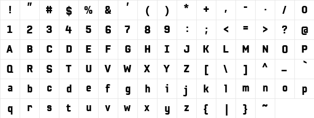 EAS Sans Black  glyph index