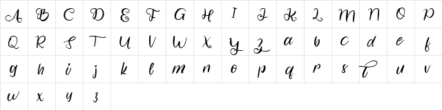 Wish You Regular  glyph index