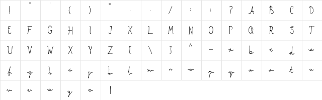 Quickness Script Regular  glyph index
