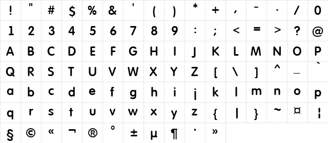 a_FuturaRoundDemi Regular  glyph index
