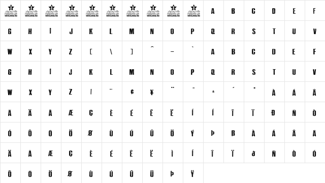 NO STRESS PERSONAL USE Regular  glyph index