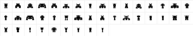 Bestia Regular  glyph index