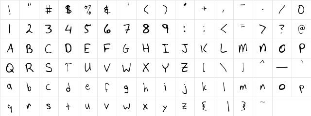 Lynch Regular  glyph index