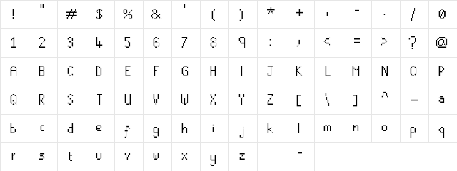 RuneScape Regular  glyph index