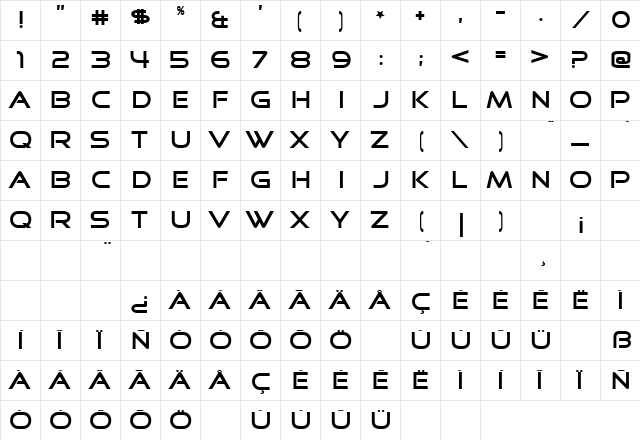 Good Times Regular  glyph index