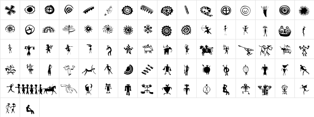 Cave Paintings Regular  glyph index