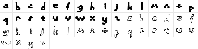 SyntacticLower Regular  glyph index