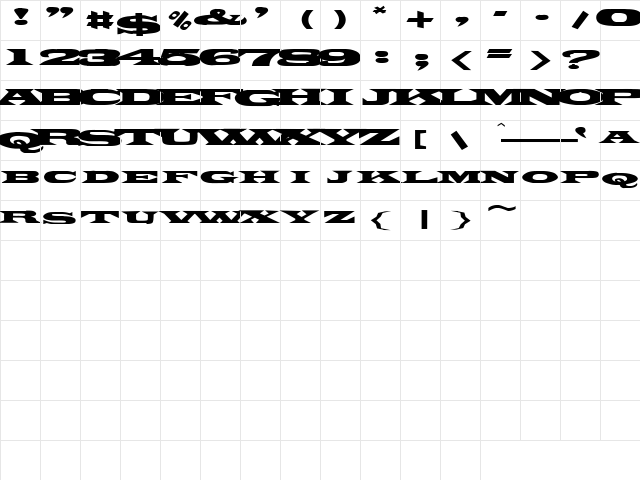 Genie 5 Regular  glyph index