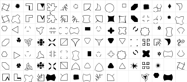 PatCzeckers Regular  glyph index