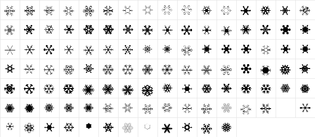 SchneeFlakenTwo Regular  glyph index