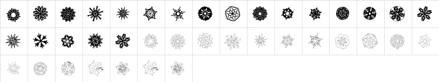 Paper Snowflakes Regular  glyph index
