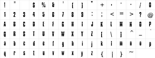 Walk Through Regular  glyph index