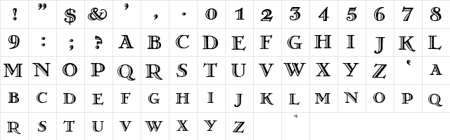 GrekoDeco Normal  glyph index