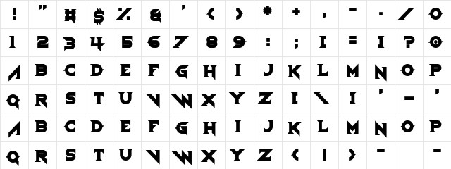 Demoness Regular  glyph index