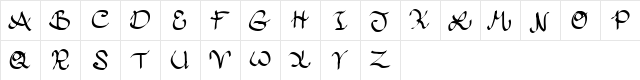 JI Ribbon Regular  glyph index