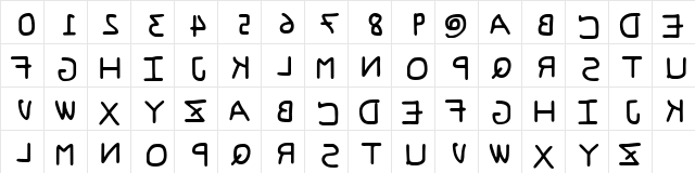 Pf_vvbf6s erybadfont6s  glyph index