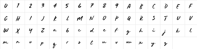 Break Loose - Demo Regular  glyph index