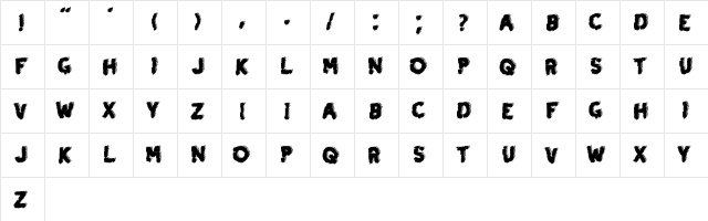 Night Prowler Regular  glyph index