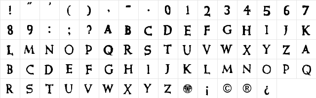 New Regular  glyph index