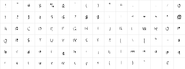 Slushfaux Union Regular  glyph index