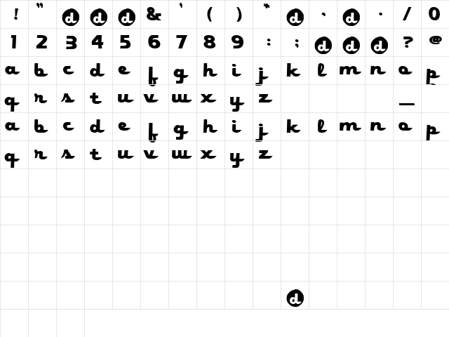 Ranger Regular  glyph index