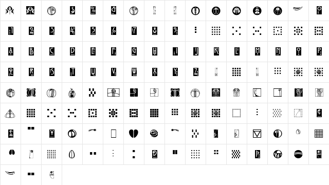 Rennie Mack Ornaments ITC Regular  glyph index