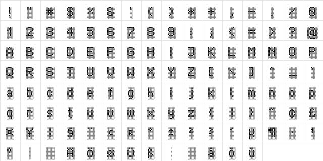 TPF Display Regular  glyph index