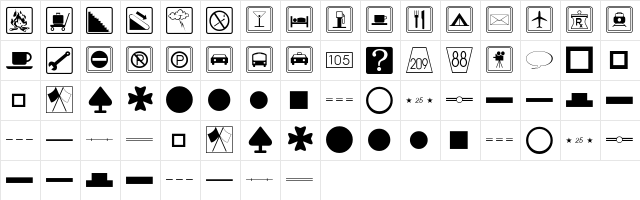 SIGN&SYMBOLS-Thin Regular  glyph index