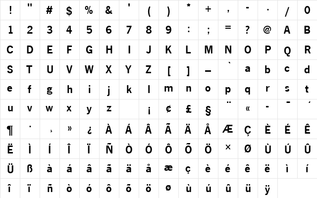 NewsGotTDemRo1 Regular  glyph index