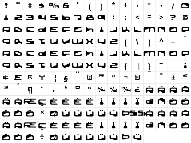 Golden Girdle Regular  glyph index