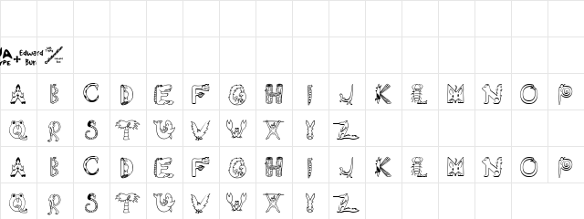 EDB Wild Things Regular  glyph index