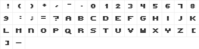 Horic Regular  glyph index
