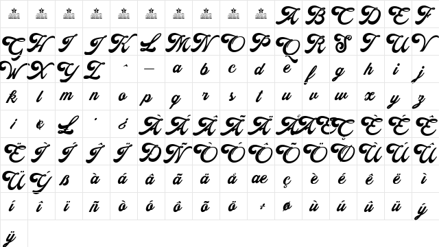 Alexandra Personal Use Regular  glyph index