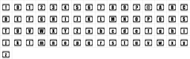 film505 Regular  glyph index