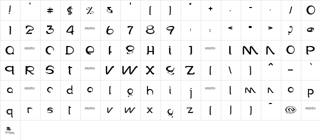 Galaxative Regular  glyph index