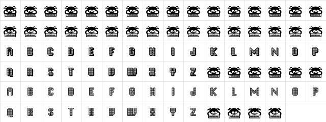 Disco Inferno Regular  glyph index