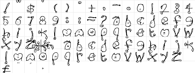 Happy Potatoes Regular  glyph index