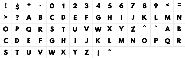 Mild Life Regular Personal Use Regular  glyph index