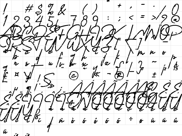Haroopath Regular  glyph index