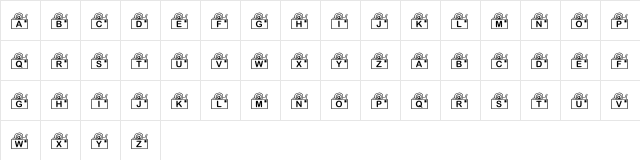 KR Snail Mail Regular  glyph index