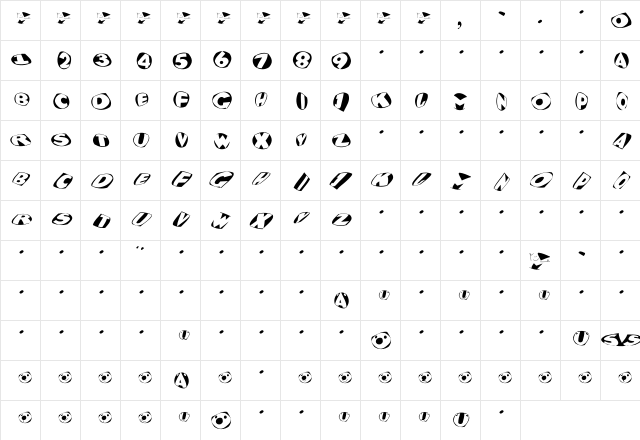 EagleKonfetti Regular  glyph index