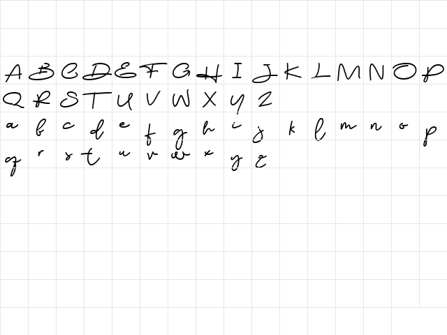 Beauty Boutique Regular  glyph index